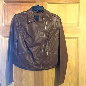 Chocolate colored leather jacket